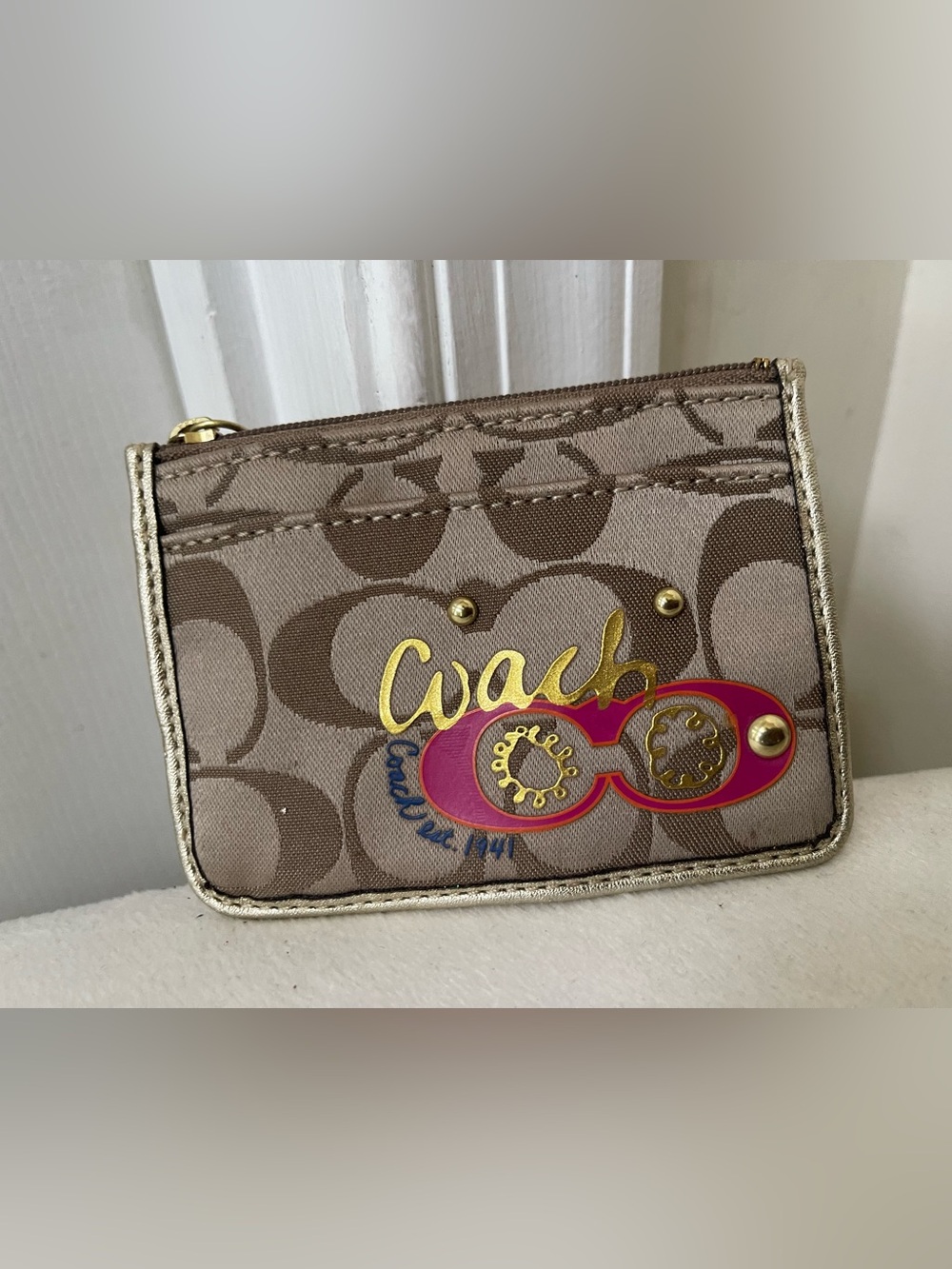 Coach Signature Canvas cardholder